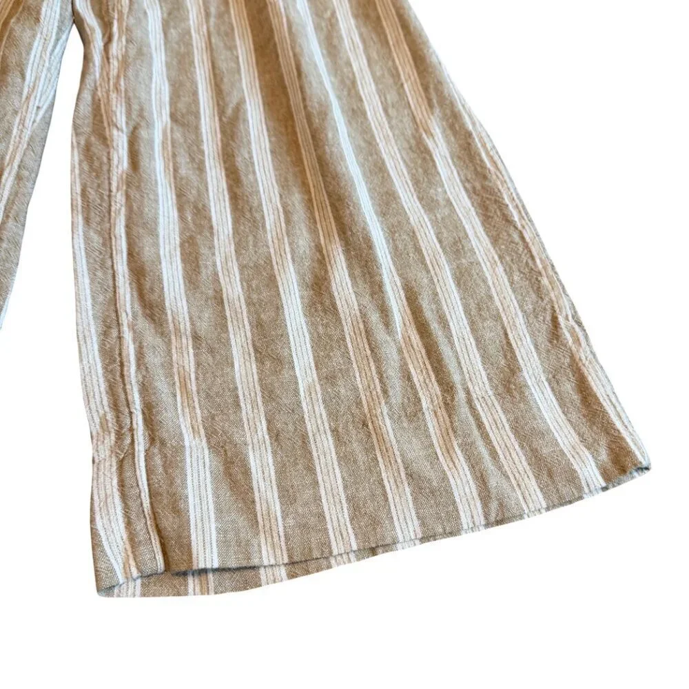 Banana Republic Wide Leg Crop Lien Blend Flowy Beach Vacation Size Small Women's